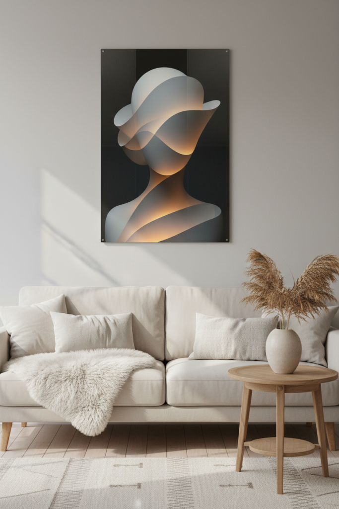 Premium metal poster displayed on a wall as a long-lasting wall art choice
