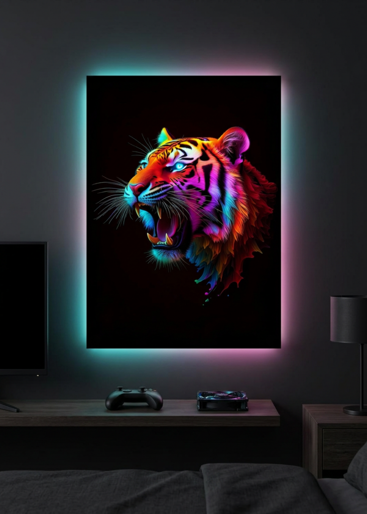 Vivid metal poster kept crisp and dust-free with regular microfiber cleaning