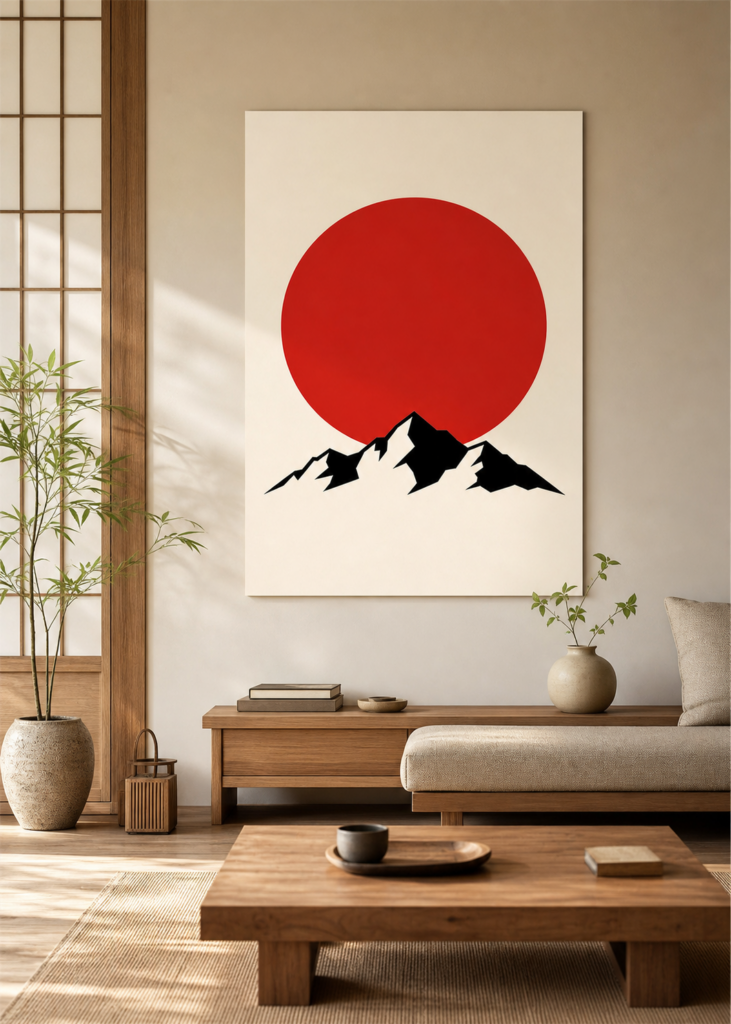 Metal poster mounted on a wall using the tool-free Displate magnet system
